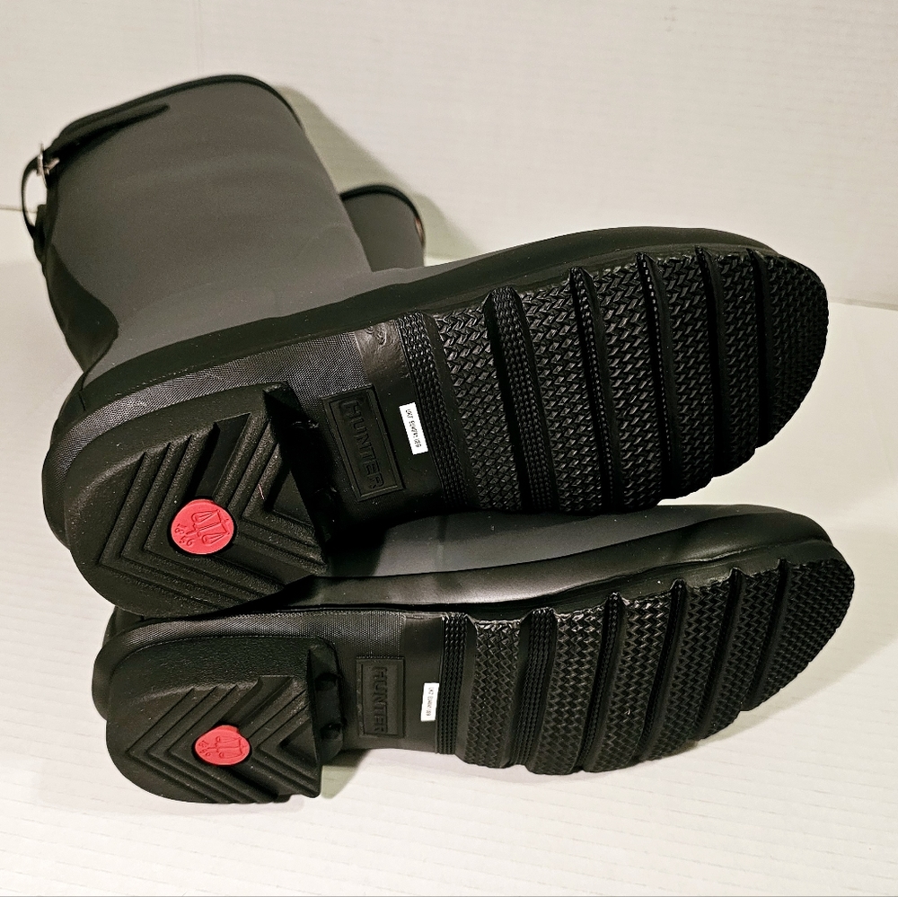 NEW Hunter Original Tall Back Adjustable Matte Luna Black Rain Boots - Picture 8 of 9